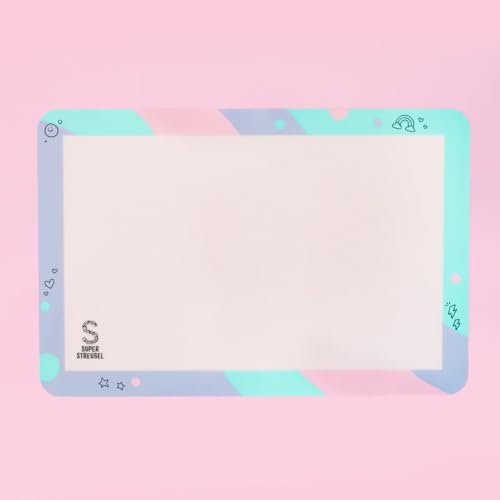 Super Streusel Esterilla de silicona para hornear 42 x 28 cm, resistente al calor, sin BPA y sin PFAS, transparente para crear adornos para tartas, lámina reutilizable para hornear permanente,