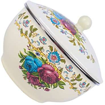PRETYZOOM Enamel Rice Bowl Vintage Household Soup Bowl 20cm Suitable for Dining Home Use Random Pattern