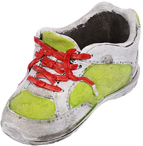 INOOMP Keramikblumentopf in Schuhform, Grün, für Sukkulenten