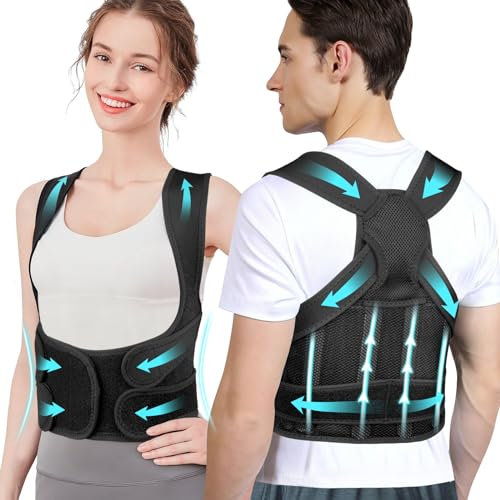 ACWOO Back Brace Posture Corrector Spinal Support for Women and Men, Adjustable Shoulder Lumbar Belt for Upper and Lower Back Support, Back Straightener Support for Relief Neck, Shoulder, Back Pain