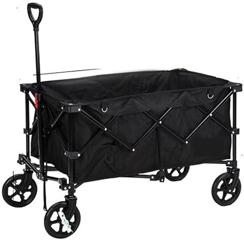 CRBUDY Wagenwagen, Gartenwagen, zusammenklappbarer Outdoor-Mehrzweckwagen, Lagerwagen, Einkaufswagen, Camping-Picknick, tragbarer Transportwagen, Strandwagen, Einkaufswagen (B)