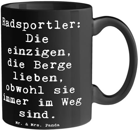 Mr. & Mrs. Panda Tasse Spruch Radsport Berge - Geschenk, Radsportler, Sportarten, Radsport Motivation, Erkunden, Kaffeetassen, Kaffeebecher, Becher,