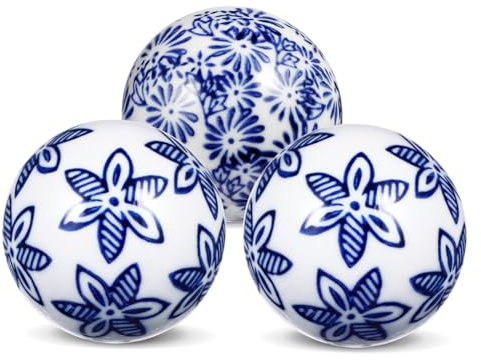 GARVALON 3stücke Schwimmkugeln Aus Keramik Runde Dekokugeln Für Teetisch-aquarien Wohnzimmerdeko Partyaccessoires Handgefertigte Ornamente