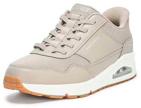 Skechers Hombre UNO BANKSIA Zapatillas, Taupe Duraleather/Mesh, 42 EU