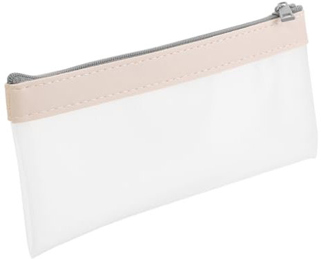 Transparenter Geldbeutel Mittlere Kapazität mit Reißverschluss Beige Tpu