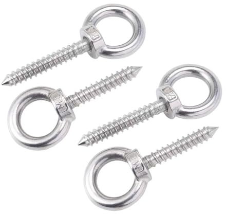 Ringschrauben aus Edelstahl, Haken, Ringschrauben, Ringschrauben 4 Stück M4~M12 304 Edelstahl-Hebeösenschraube, runder Ringhaken, selbstschneidende Holzschrauben, Augenmutter, selbstschneidende Schrau