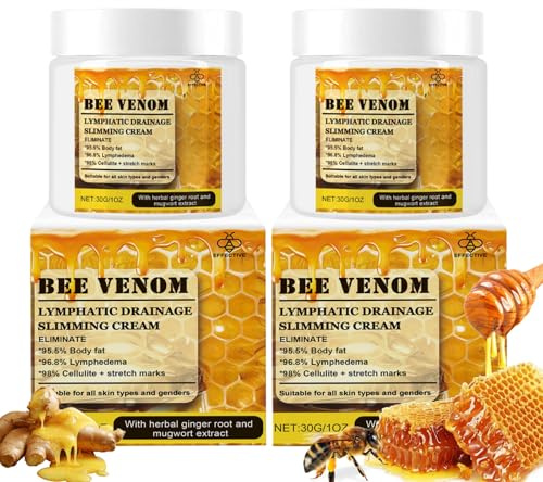 Bee Venom Firming Cream, skin tightening cream body, Bee Venom Wrinkle Removal Cream, Anti-Cellulite & Wrinkle Reduction | Hydrating Formula for All Skin Types, Abdomen, Legs, Belly | 2 x 30g