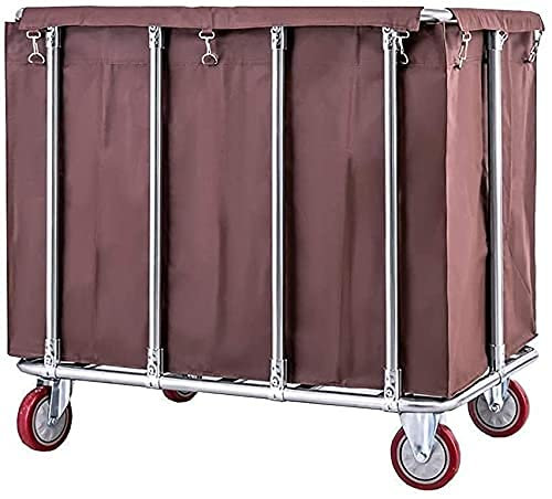 MRKU Carros móviles Cesta de lavandería Carro clasificador de Ropa rodante con Ruedas Carro de Limpieza para Servicio de Limpieza de hoteles con Bolsa extraíble