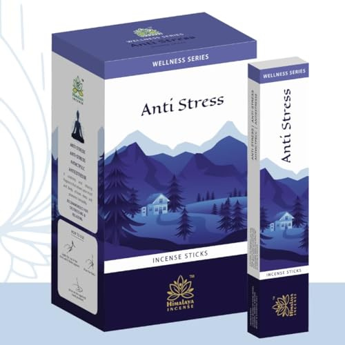 Himalaya rökelsepinnar antistress 12 x 15g - Agarbatti doftpinnar för meditation, yoga, avslappning, Pooja Room | Aromaterapi mot stress och inre rastlöshet med Kajal Sticker