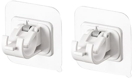 Genérico Soporte de Cortina Gancho de Barra Transversal | Colgador de Cortina con Pegamento sin Clavos fácil de Instalar |Soporte Funcional para Barra de Cortina Hecho de Material ABS y PVC.
