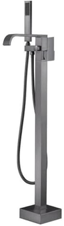 Badewasserfallmixer Haken mit Dusche Schwarz freistehende Badewanne Duschmischer TAP 360 Schwenk aus, Badezimmer Badewanne Tap-A