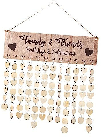 1Satz Holz Countdown Geburtstagskalender mit Blanko Holzscheiben DIY Erinnerungskalender für Wanddekoration für Familie und Freunde um Wichtige Termine zu Planen