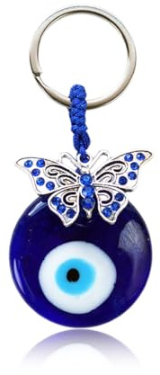 Porte-clés bleu mauvais œil, joli pendentif porte-bonheur, décoration d'intérieur, anneau pour filles et femmes, pendentif, attache-clé