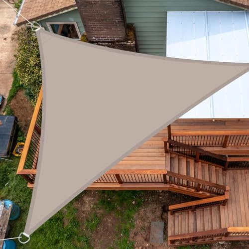 SRHIMEOS Vela Ombreggiante Triangolare Traspirante 2x2x2m, Impermeabile Telo Parasole per Terrazzo, Protezione UV al 98% Tende a Vela, per Esterni, Giardino E Terrazza
