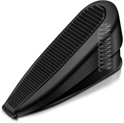 Tope de puerta, cuña de tope de puerta resistente, topes de puerta grandes para interiores y exteriores, para suelo, cuñas de puerta de 70 mm de alto, color negro