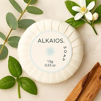 10 x Alkaios Tissue Pleated Guest Soaps | Individually Wrapped Guest Soaps | Mini Hotel Toiletries Bulk Pack | Travel Soap Bars for Hotels, Airbnb, Holiday Lets | Mason Miller