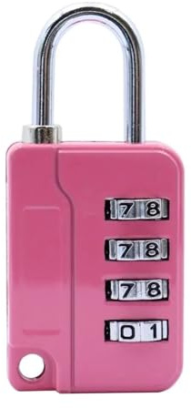 Lucchetto a combinazione con numeri in lega di zinco a 4 cifre Lucchetto antifurto for esterni Lucchetto for bagagli con codice di sicurezza da viaggio(Rosa)