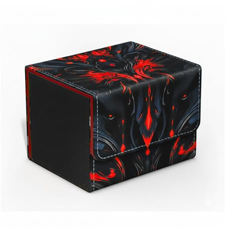Estuche de almacenamiento de tarjetas intercambiables, caja protectora de piel sintética, capacidad para más de 100 tarjetas, para tarjetas de juego, protección de colección (rojo)