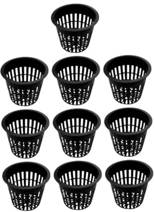Artibetter Cestini per Piantare in Plastica a Rete Nera da 10 Pezzi Medi Resistenti alla Corrosione Traspiranti per Coltivazione Fuori in Casa e Giardino