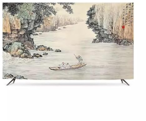 HSTANGKY Cubierta Antipolvo Para TV Con Pintura A Tinta Tela Decorativa Moderna Para Pantalla De TV Cubierta Para TV De Pared Para Interior Y Exterior LED Y LCD-landscape1||40-43inch