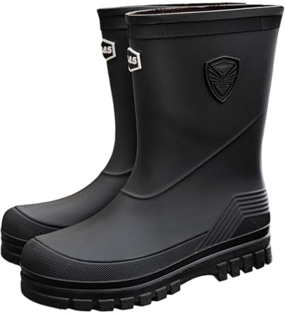 YKPAVV Stivali da pioggia da uomo, Mid Tube, per lavaggio auto, pesca e acqua, antiscivolo, per attività all'aperto, lavoro, sci di fondo, scarpe da donna, Nero , 37 EU
