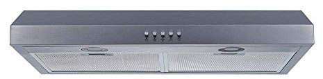 Winflo 30 In. Convertible Stainless Steel Under Cabinet Range Hood with Mesh Filters and Push Button Control