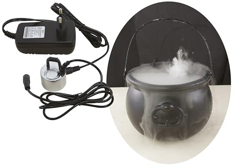 P'tit Clown - 71220 - Appareil à Fumée Lumineux - Effet Vapeur d'eau - Fonctionne sur Secteur - Parfait pour Décoration Halloween Effrayante - Idéal pour Maison Hantée et Fêtes - Chaudron Non Inclus