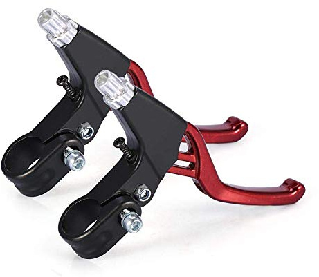 Alomejor 1 Paar Bremskupplungshebel Aluminiumlegierung Radfahren Bremspegel Griffe für Straße Mountainbike(Rot)