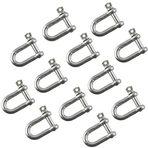 6 mm Verzinkt D-Schäkel Packung mit 12 Schäkel Chandlery DK 01.