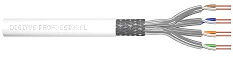 DIGITUS 305 m Cat 7 SoHo Netzwerkkabel - S-FTP (PiMF) Simplex - BauPVO Dca - LSZH Halogenfrei - 600 MHz Kupfer AWG 26/1 - PoE Kompatibel - LAN Kabel Verlegekabel Ethernet Kabel - Weiß