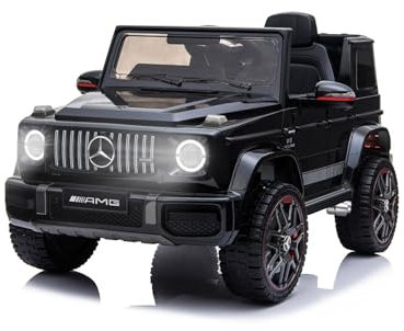 RIRICAR Kinder elektroauto 12V Mercedes G Class elektroauto für Kinder mit 2,4 GHz Fernbedienung, 1 Sitzer, Batterie 12V - 4AH, Schwarz