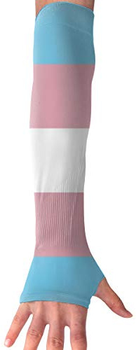 MOCSONE Unisex Transgender Flag Anti-UV Sleeves Gloves Outdoor Sun Protection Sports Protective Sleeves
