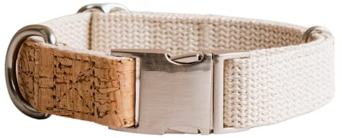 Nachhaltiges Hundehalsband – Halsband aus 100 % natürlichem Hanf und Kork für kleine Hunde, bequem, langlebig (enthält nur das Halsband, klein)