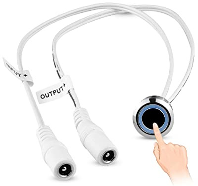 DC5V 12V-24V Dimmer Touch Control Sensore Interruttore Incasso LED Interruttore ON/Off con Anello Blu per 5050 3528LED Striscia Illuminazione per T4 T5 Campervan Cabinet