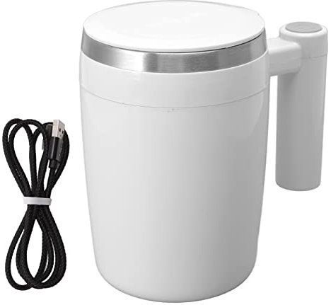 TOPINCN Taza de Café Agitadora MagnéTica AutomáTica de 380ml, Taza Mezcladora de Café de Acero Inoxidable con Carga USB, Taza Autoagitadora para Café, Leche, Cacao