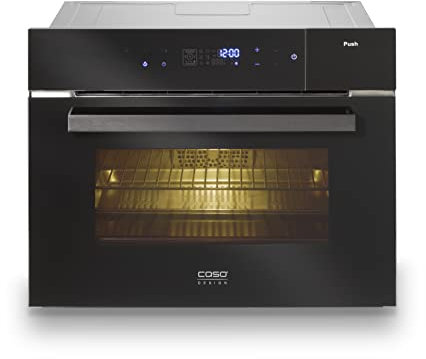 CASO SteamMaster E 56 - Einbaubackofen mit Dampfgarfunktion|45er Nischenhöhe, Edelstahl Garraum mit 45L Nutzvolumen, Wassertank 1,2 Liter, 3000 Watt, Backofen, Dampfgaren, Braten, Backen + Dämpfen