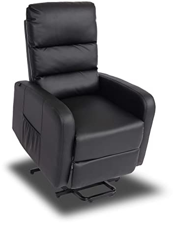 Mendler Fernsehsessel HWC-K62 Aufstehhilfe Metall Kunstleder - schwarz | Sessel, Relaxsessel, TV-Sessel, Liege, Liegefunktion