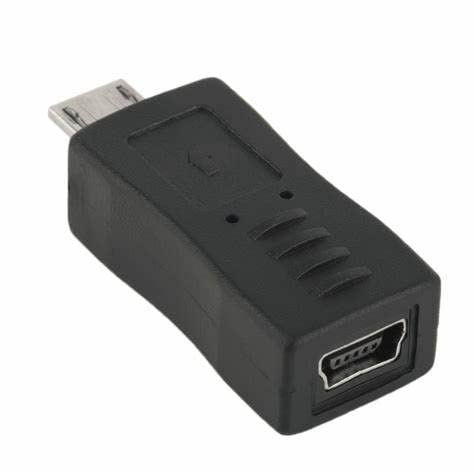 Mr. Gadget's Solutions Adaptador de extensión mini USB macho a micro USB de 5 pines hembra y mini hembra a micro macho, color negro