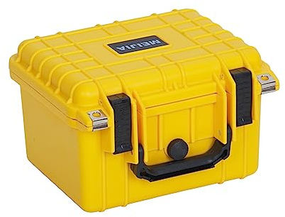 MEIJIA IP67 Wasserdichter Hartschalen-Kamerakoffer,Verstellbar anpassbare Schaumstoff-Innenlage,ideal für Drohnen, Kamera, Ausrüstung, Pistolen,27cm × 24,6cm × 17.5 cm(gelb)