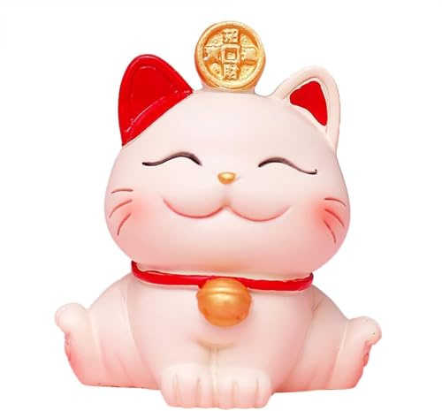 Gatto di Benvenuto, Mini Gatto Sventolante Cinese Maneki Neko Fortuna Gatto Fortunato Giapponese Gatto Fortunato Simpatico Gatto Arredamento Buona Fortuna Ricchezza Gatti(04)