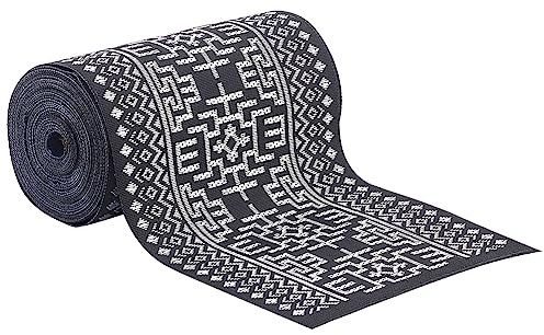 BENECREAT Cinta de jacquard negra de 10 cm de ancho, decoración de flores de 7.66 yardas, cinta jacquard, cinta tejida, decoración para manualidades, costura, cinta de sombrero, papel de regalo