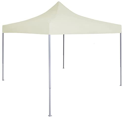Homgoday Gazebo Professionale Pieghevole 2x2 m in Acciaio Crema, Gazebo da Giardino, Gazebo Ombrellone da Giardino Spiaggia Pesca Esterno Antivento per Arredo Giardino Terrazzo Ambienti