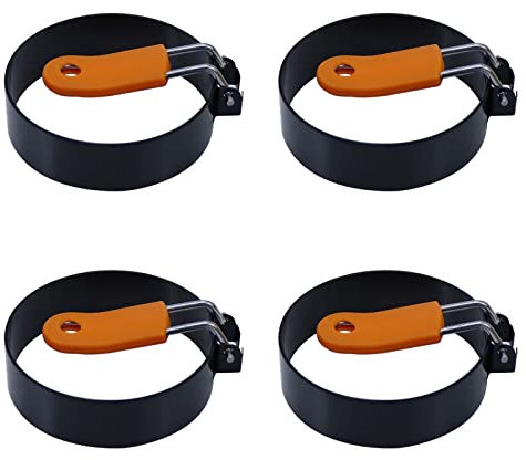 Felenny Round Egg Ring Mold 3. 5in Stainless Steel Cooker Rings Nonstick Egg Circles Fried Egg Maker for Fried Egg, Pancakes, Sandwiches 4PCS