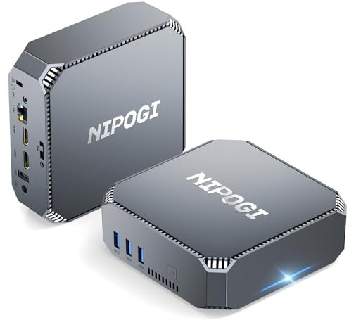 NiPoGi AK2 Plus Mini PC 16 GB DDR4 1 TB M.2 SSD, 12th Gen Intel Alder Lake-N100 (bis zu 3,4 GHz) Mini-Computer mit Dual-Display 4K HD/2x HDMI/WiFi 5/Gigabit-Ethernet, Tower für Zuhause/Büro
