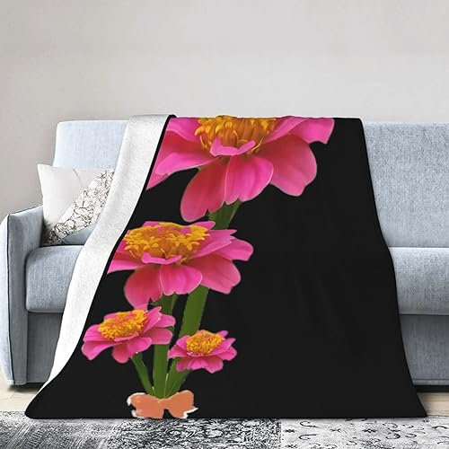 YYHHAOFA Fine Leaf Chrysantheme ultraweiche Micro-Fleece-Decke, 101,6 x 76,2 cm, leicht, langlebig und kompakt faltbar