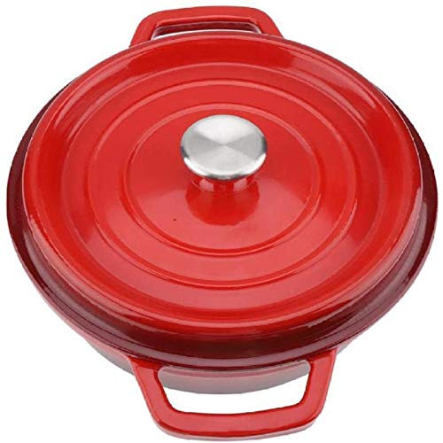 Cazuela Cacerola Olla De Cocina Multifunción Olla De Cocina De Hierro Esmaltado Antiadherente Olla De Horno con Doble Asa Olla De Cocina Diámetro 26 Cm Cazuela