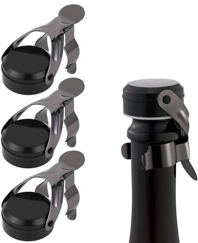 Gimars Weinflaschenverschluss 3 Stück, Weinstopfen für Sekt, Champagner, Rotwein, Universalverschluss vakuumdicht frischhalten, Flaschenverschlüsse Edelstahl wiederverwendbar Abendessen Bar Partys