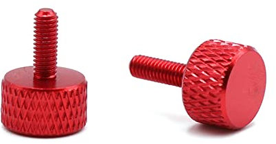 Rändelmuttern, Handdrehschraube, 5 Stück M3 M4 M5 M6 * 6-20 mm Farbe gerändelte Aluminium-Rändelschraube Computergehäuseschraube handfest anziehende Schrauben, rot, M6 x 20 mm (Farbe: Rot, Größe: M6 x