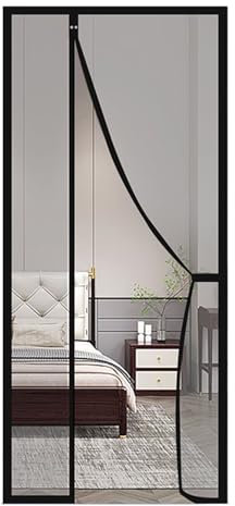 100x245cm Porte Moustiquaire,Puissants Aimants, Fermeture Automatique, de Porte Rideau Couloirs Patio Sans Perçage, Kit d'installation Complet,noir