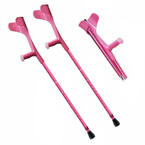 1 Paar Faltbar Unterarmgehstütze for Erwachsene, mit Ergonomischen Softgriffen Klappbar Krücken, Leichte Gehhilfen